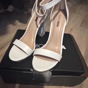 Fashion Nova Elegant White Heels